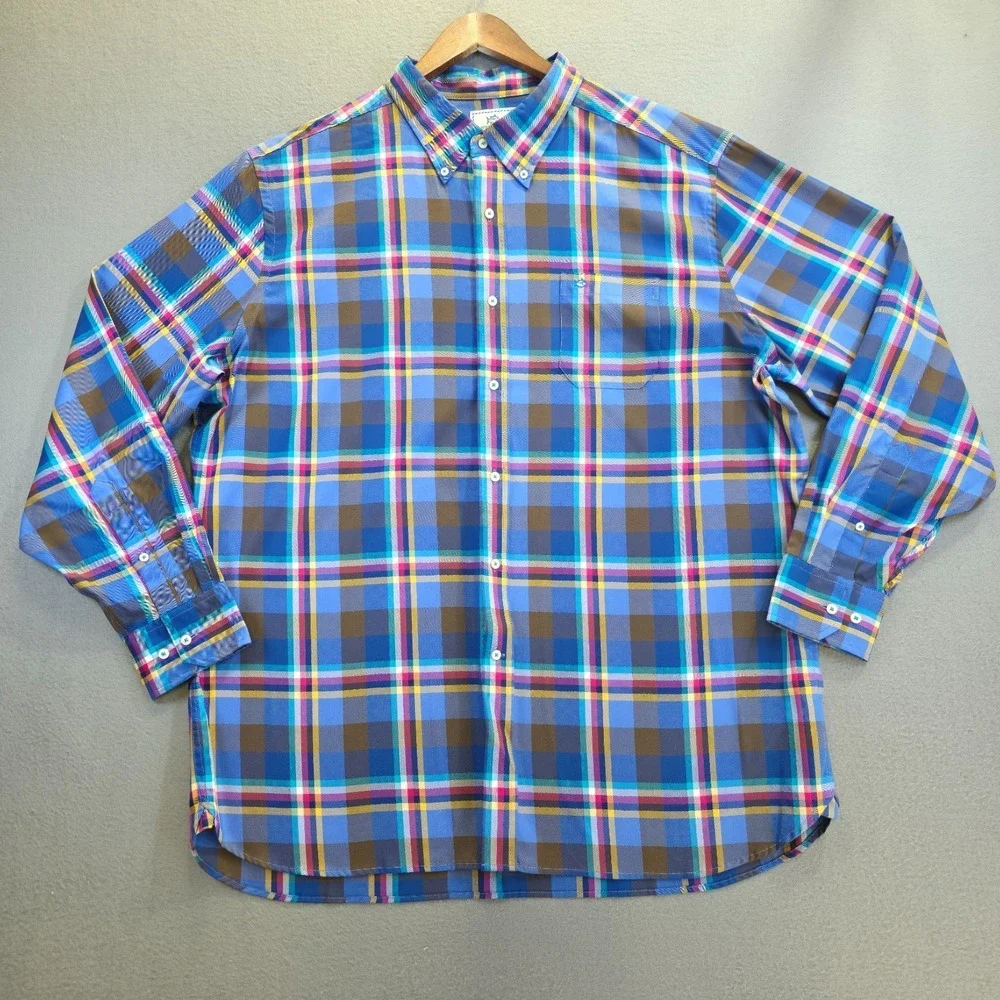 Southern Tide Men s Classic Fit Plaid Long Sleeve Button‎ Up Shirt Size 2XL